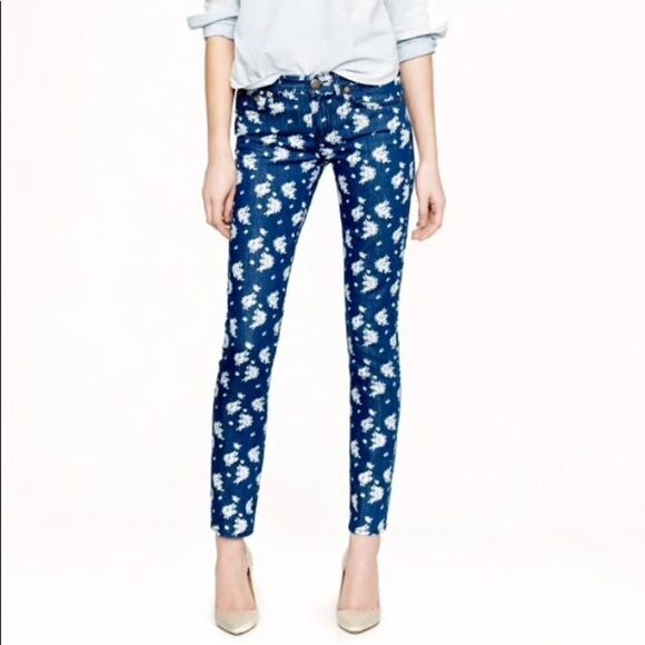 J. crew 28 Cropped matchstick jean indigo floral - Picture 1 of 8